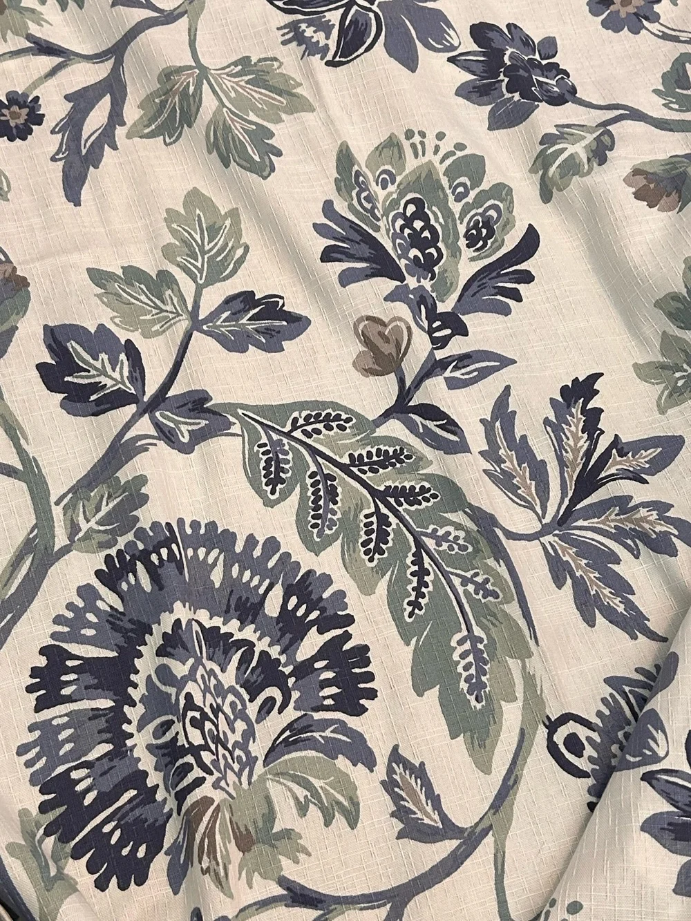 Floral Print Window Curtain Panels in White and Gray - Home Accents